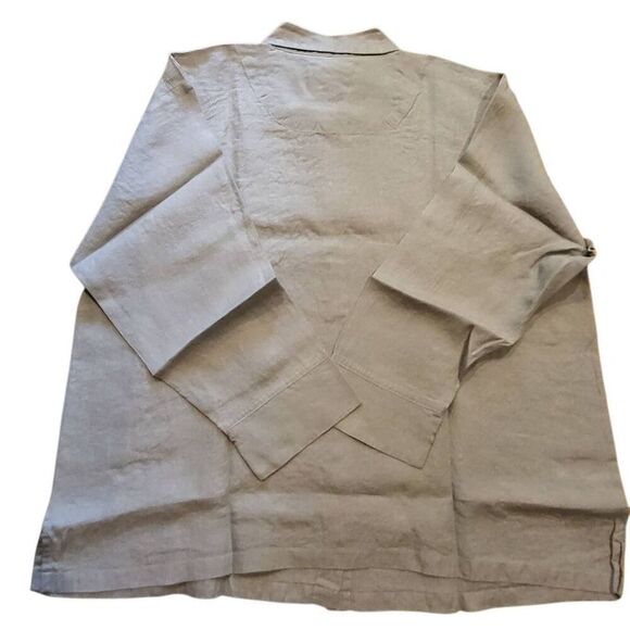 NWT Parachute Set Women's 2X Moss Green Linen Long Sleeve Top and Pants - Picture 3 of 7